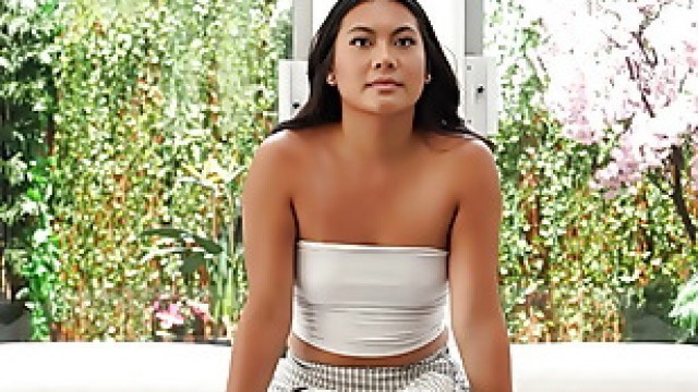 Beautiful Filipina girl with tan lines auditions