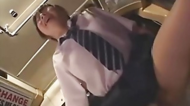 Japanese cute  get finger,blowjob and fuck on the bus